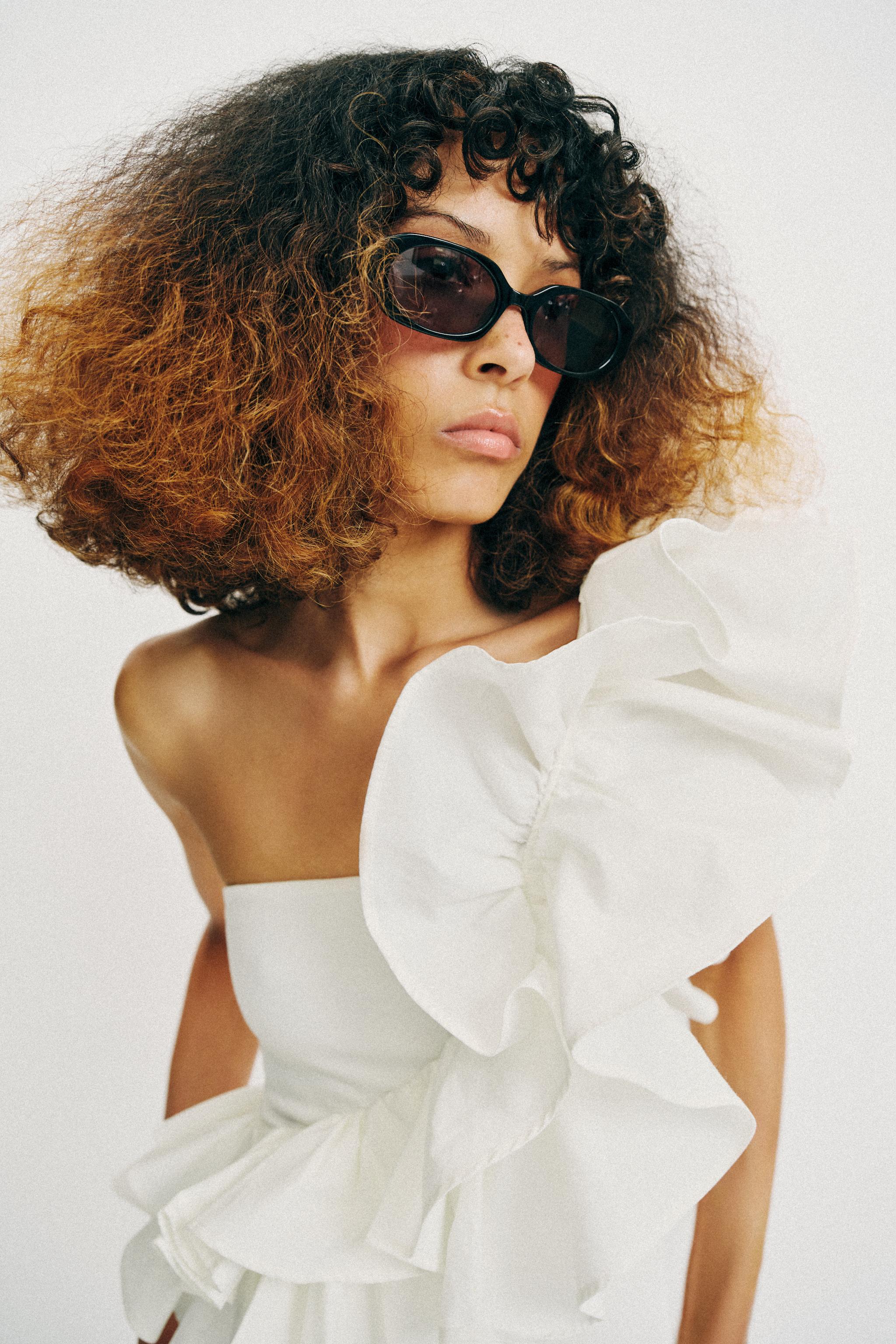 ASYMMETRIC RUFFLED BODYSUIT